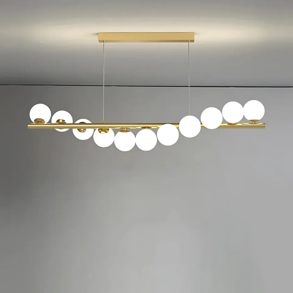 Alessandro Design Loft Hall lustra 11x G9 auriu-alb 120cm