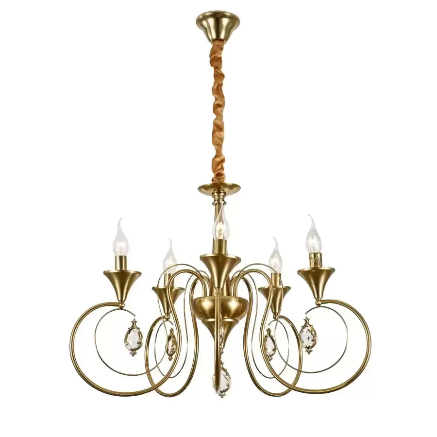 Alessandro Design Frederick 5xE14 candelabru auriu antic D45cm