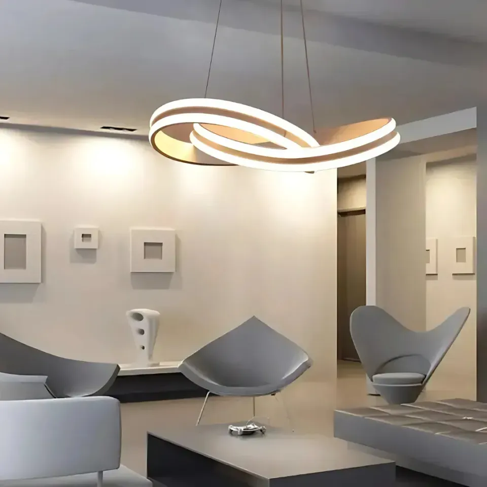 Alessandro Design Infinity Loop lustra LED 120W alba dimabila