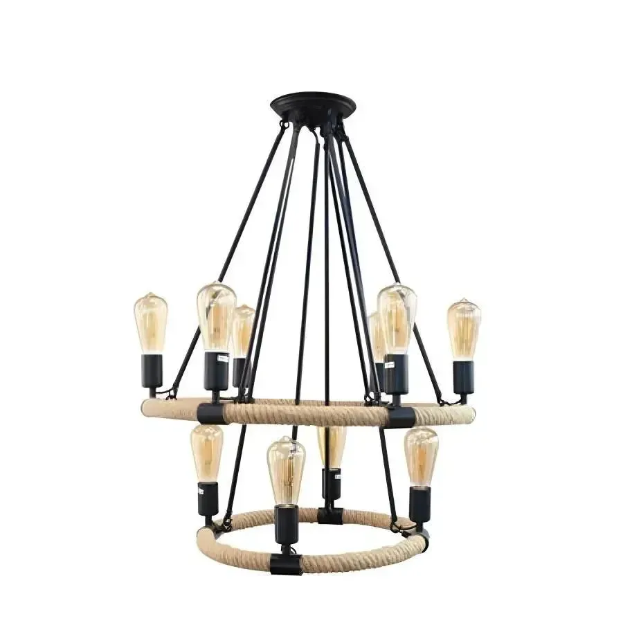 Alessandro Design Rustic candelabru vintage 10xE27 maro sfoara