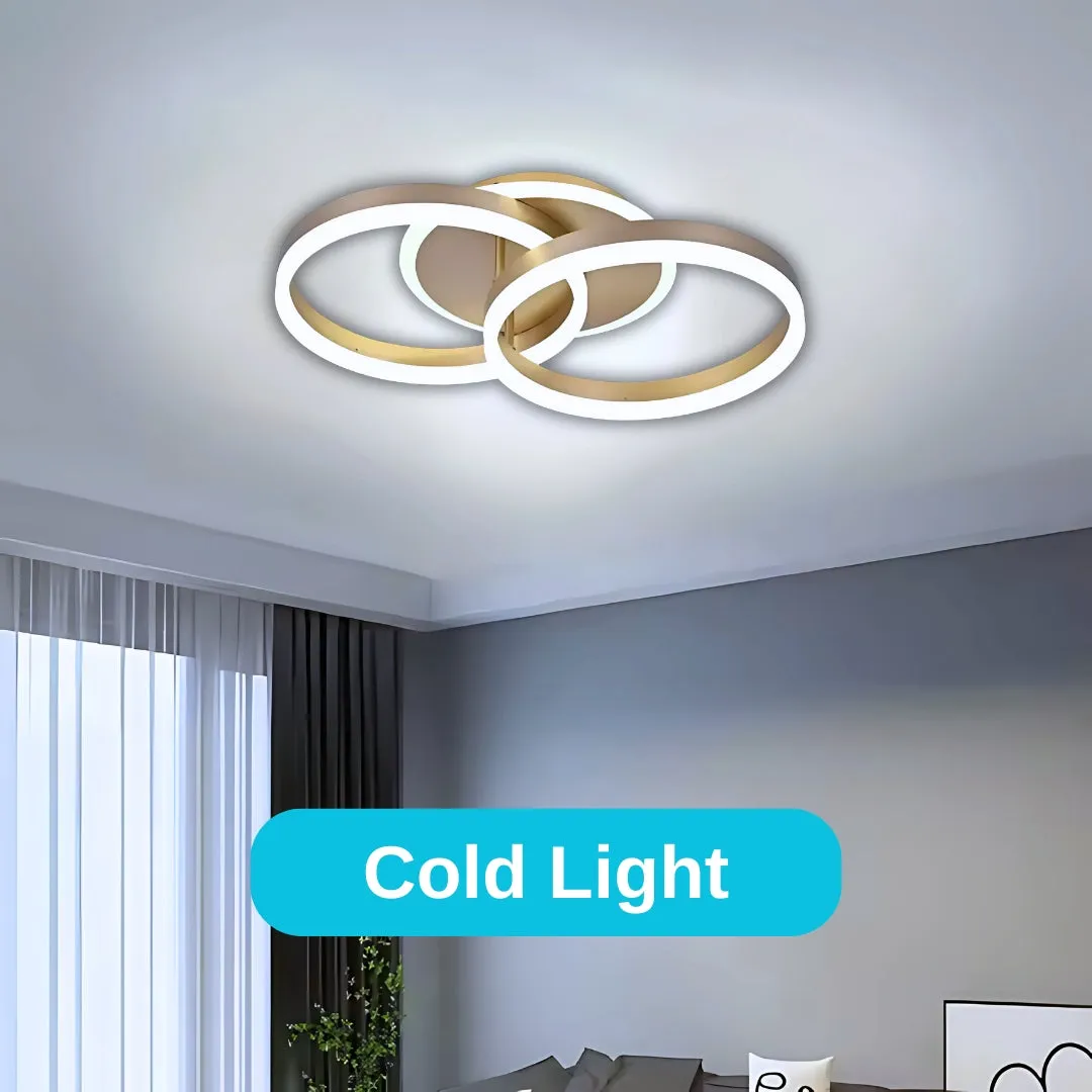 Alessandro Design Rinova 34W lustră LED aurie 2 cercuri dimabilă