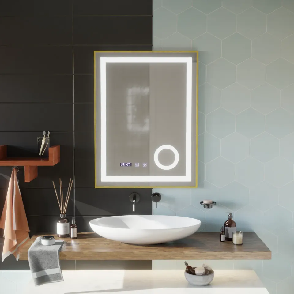 Alessandro Design CLARUS Oglinda LED Aurie 60x80cm Touch