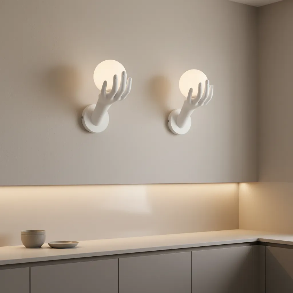 Alessandro Design Mano aplica perete E27 15x30cm alba