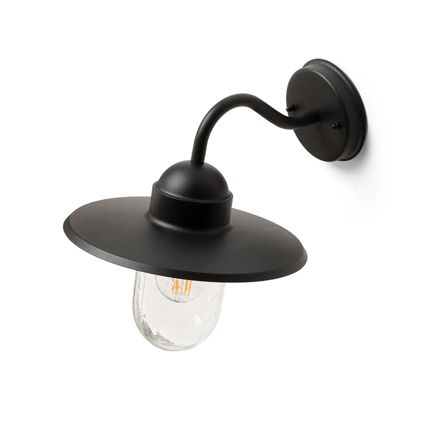 rendl light studio Beacon aplica E27 negru sticla exterior