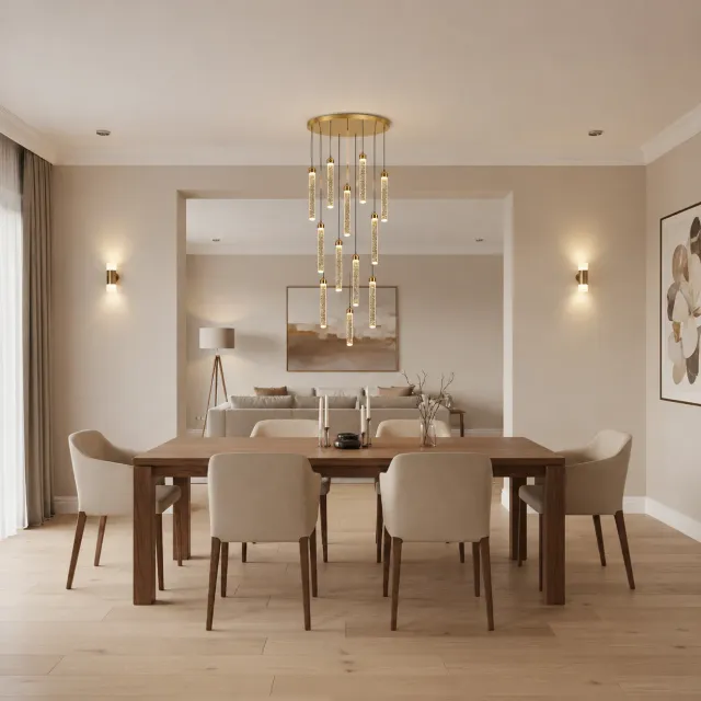 Alessandro Design Lagom candelabru cristal LED 36W 40cm auriu