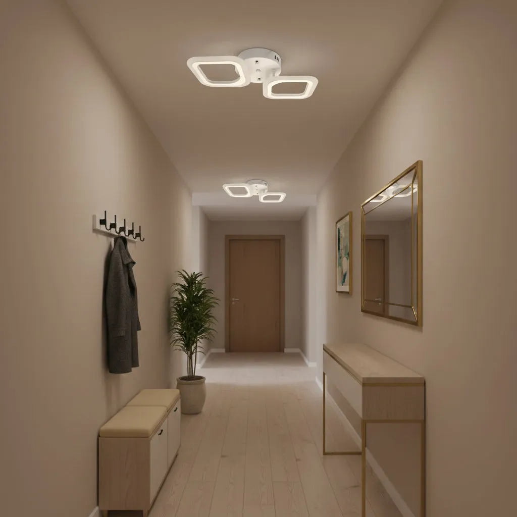 Alessandro Design Erika 27W lustra LED alba 2 patrate neutra