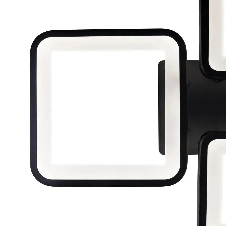 Alessandro Design Ella lustra LED 67W neagra 4 patrate dimabila