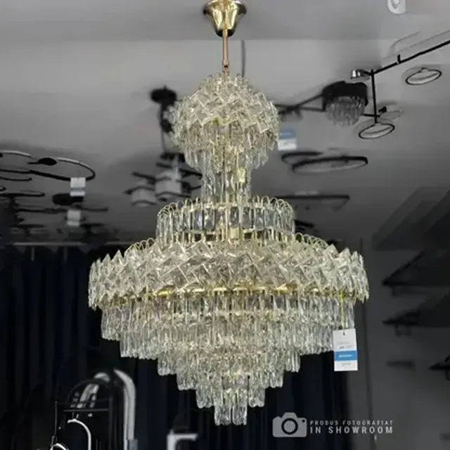 Alessandro Design Junnut candelabru cristal 21xE27 auriu metal