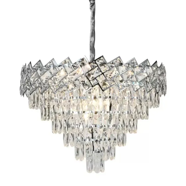 Alessandro Design Joel candelabru cristal 10xE27 argintiu 60 cm