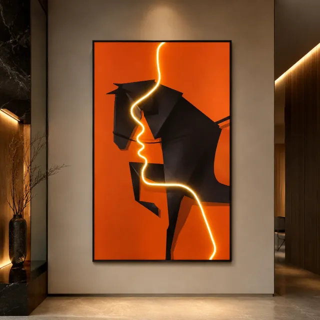 Alessandro Design The Fire Horse tablou LED 60x80 cm lumina neutra