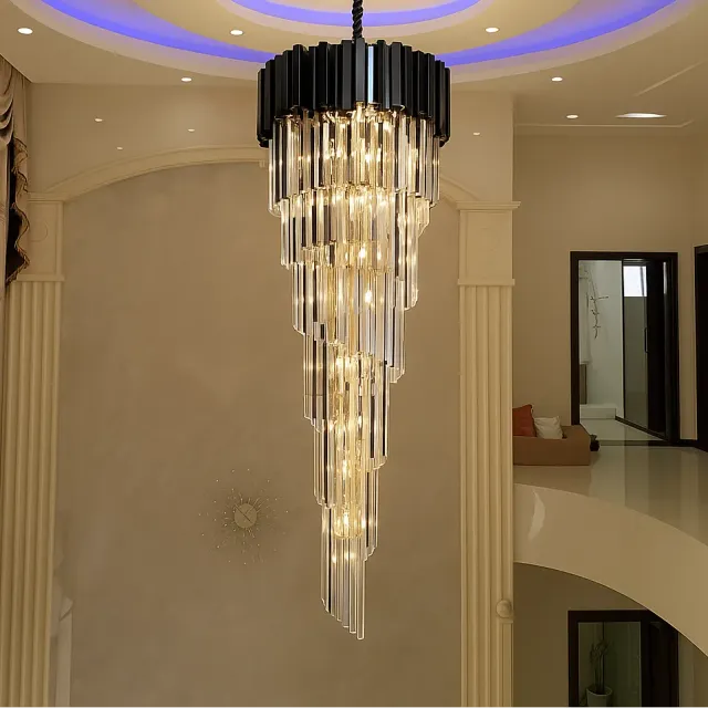 Alessandro Design BLOIS Ascender candelabru cristal negru 28xE14 60cm