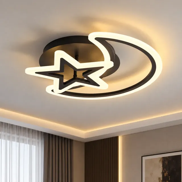 Alessandro Design Moon and Star lustra LED 59W neagra 2 el
