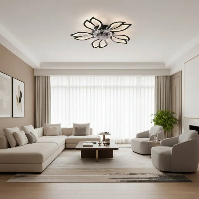 Alessandro Design Anemo lustra LED ventilator 30W D61cm negru