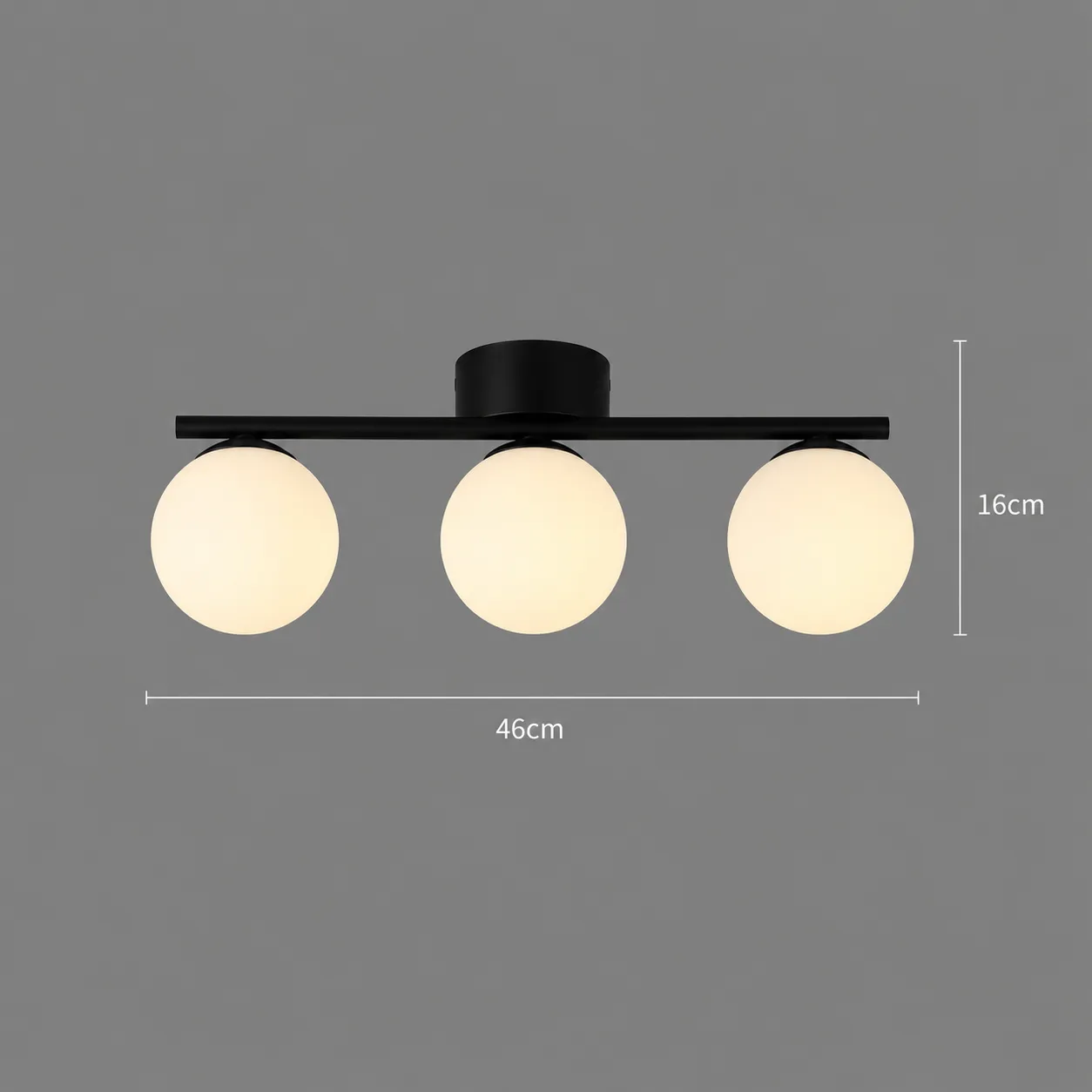 Alessandro Design Ori 46cm lustra neagra 3xG9 cu globuri