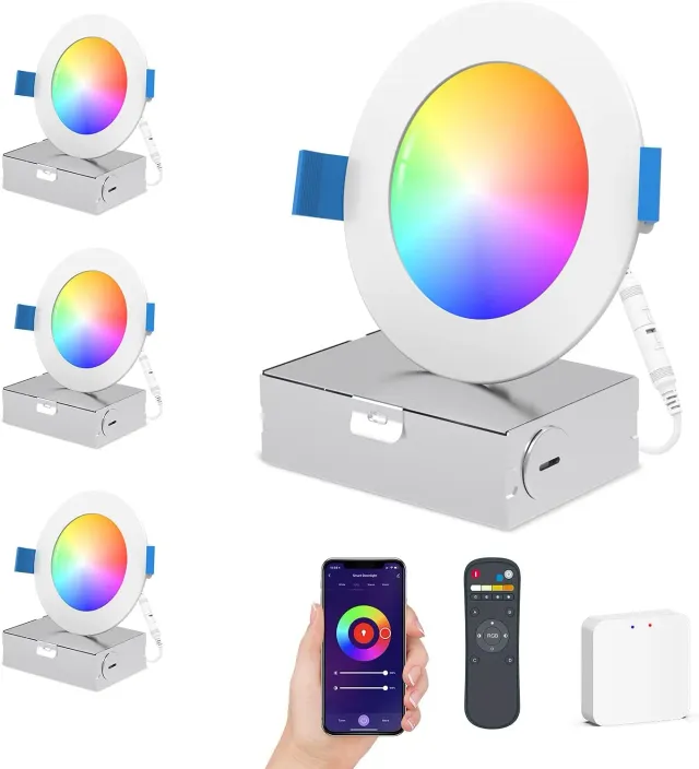 Ustellar 15W spot LED incastrabil smart 15cm 4 buc RGB