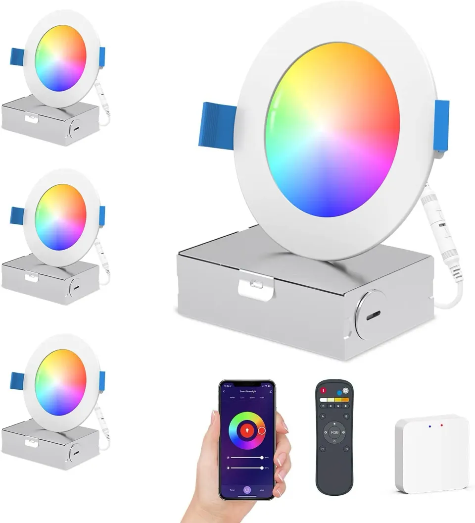 Ustellar 15W spot LED incastrabil smart 15cm 4 buc RGB