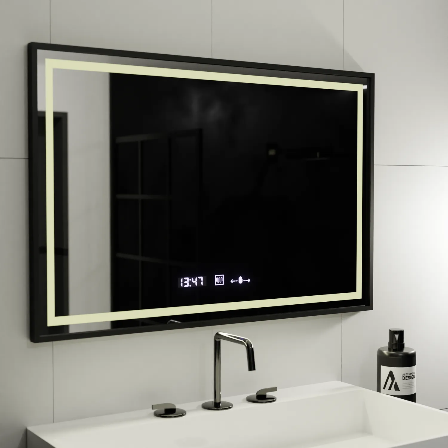 Alessandro Design Verite Majeste Noir MotionGlow Marcello oglindă LED 100x80