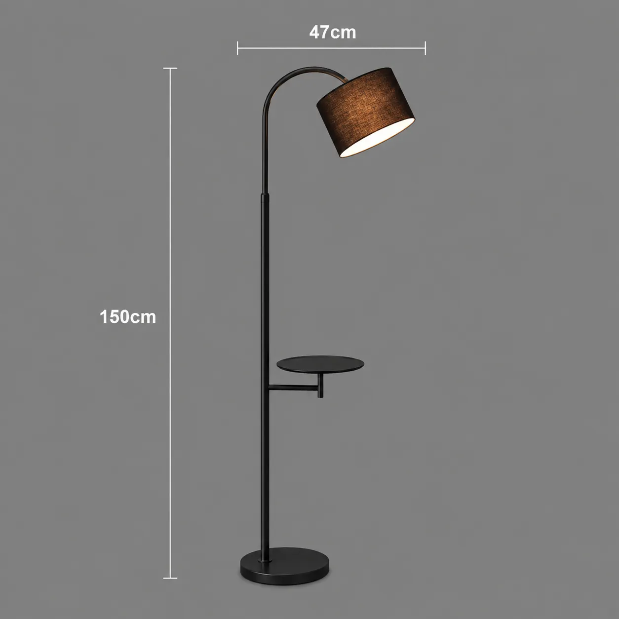 Alessandro Design Balkhash lampadar living negru E27 140cm