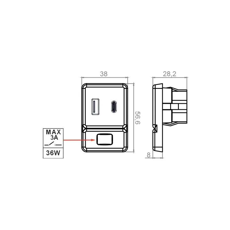Furnika Double USB A-C switch USB dublu pentru LED