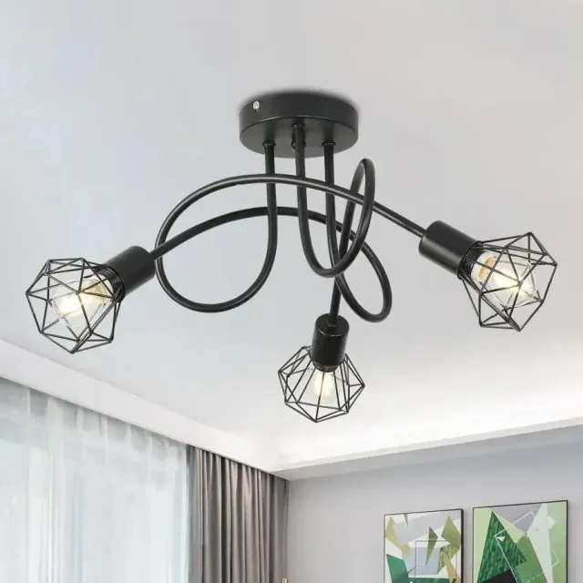 Alessandro Design Shion 3xE27 lustra neagra 50cm metal