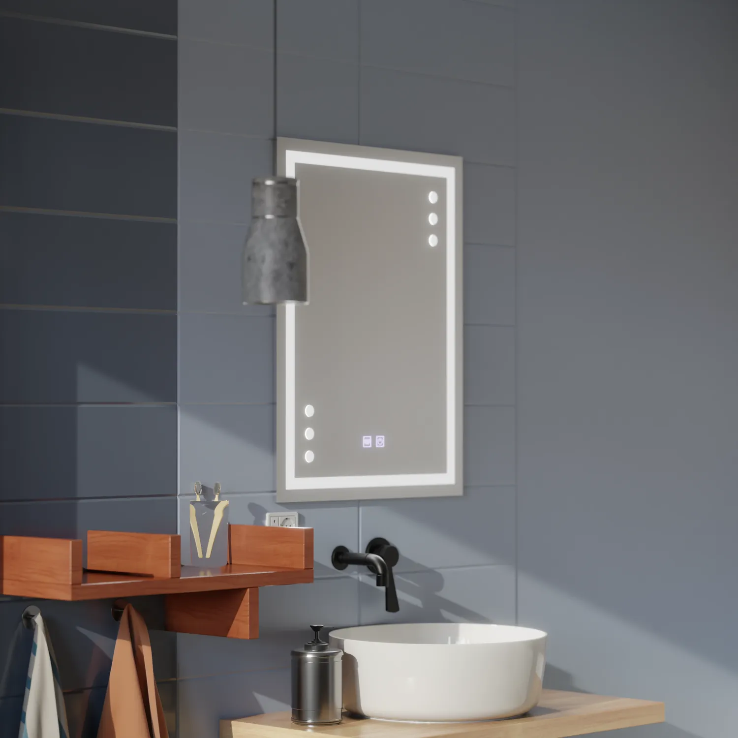 Alessandro Design Infima oglindă LED 60x80cm alb neutru