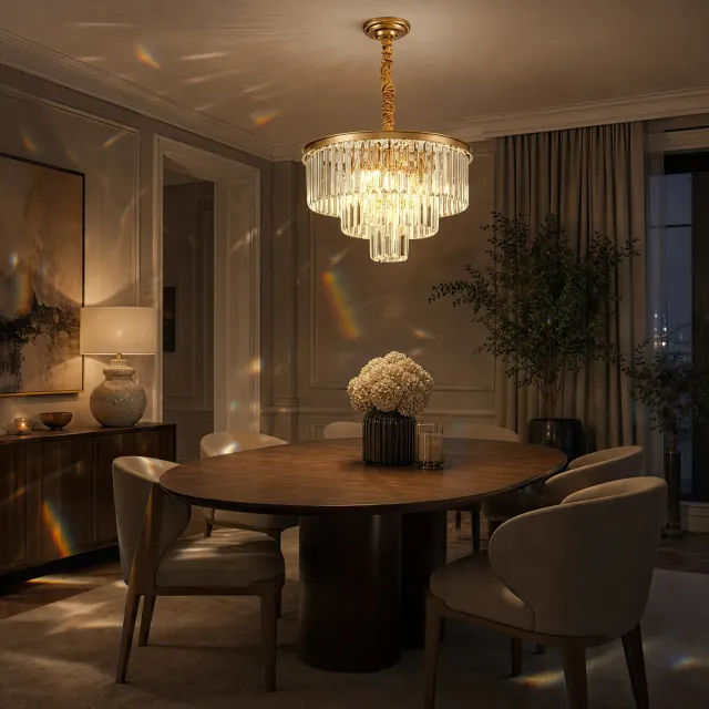 Alessandro Design Chambord lustră cristal 3xE14 aur mat
