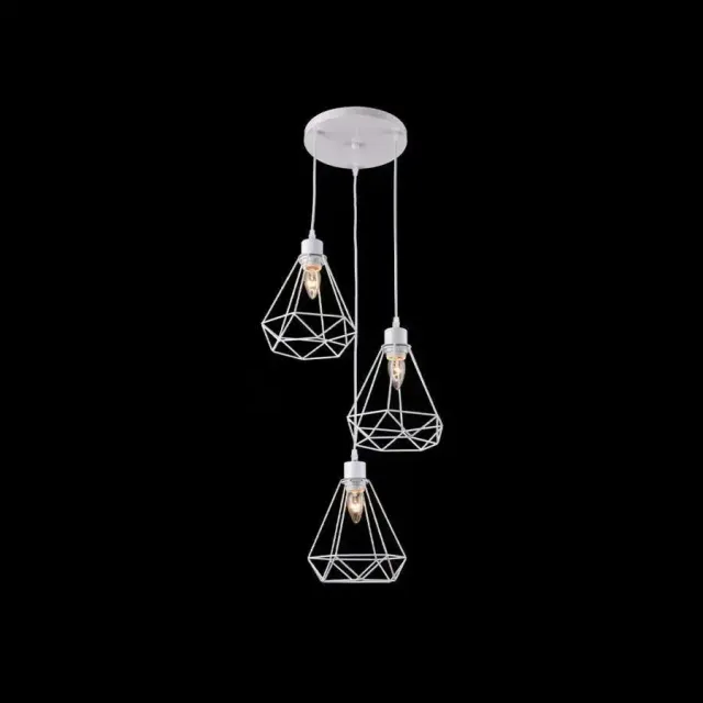 Alessandro Design Struktur lustra alba diamant 3xE27 metal