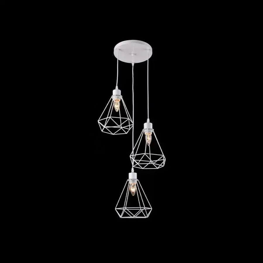 Alessandro Design Struktur lustra alba diamant 3xE27 metal
