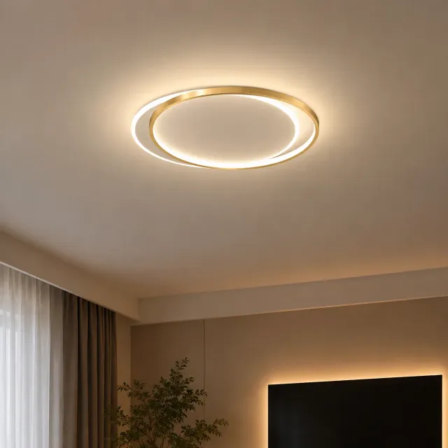 Alessandro Design SOLARA 51W Lustra LED Alba Aurie 2 Cercuri