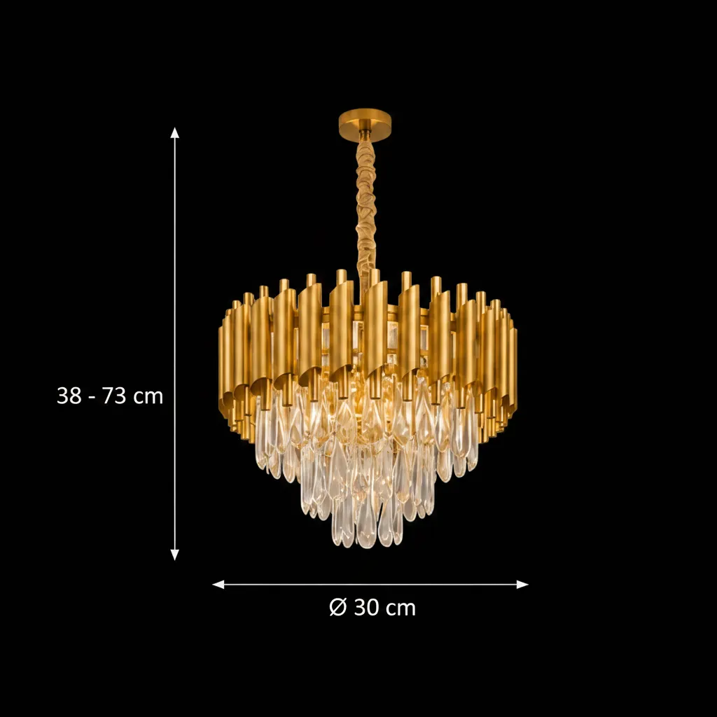 Alessandro Design Versailles Nobile candelabru cristal auriu 5xE14
