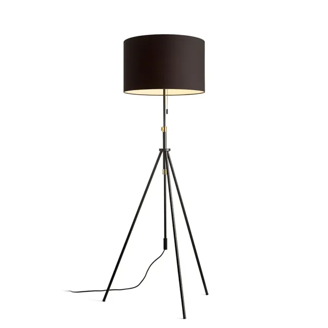 Rendl Light Studio Luton/Ron lampadar E27 negru textil