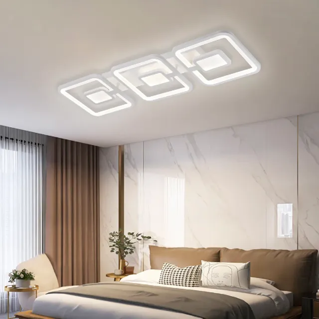 Alessandro Design Felix lustra LED 87W 3 patrate alba dimabila