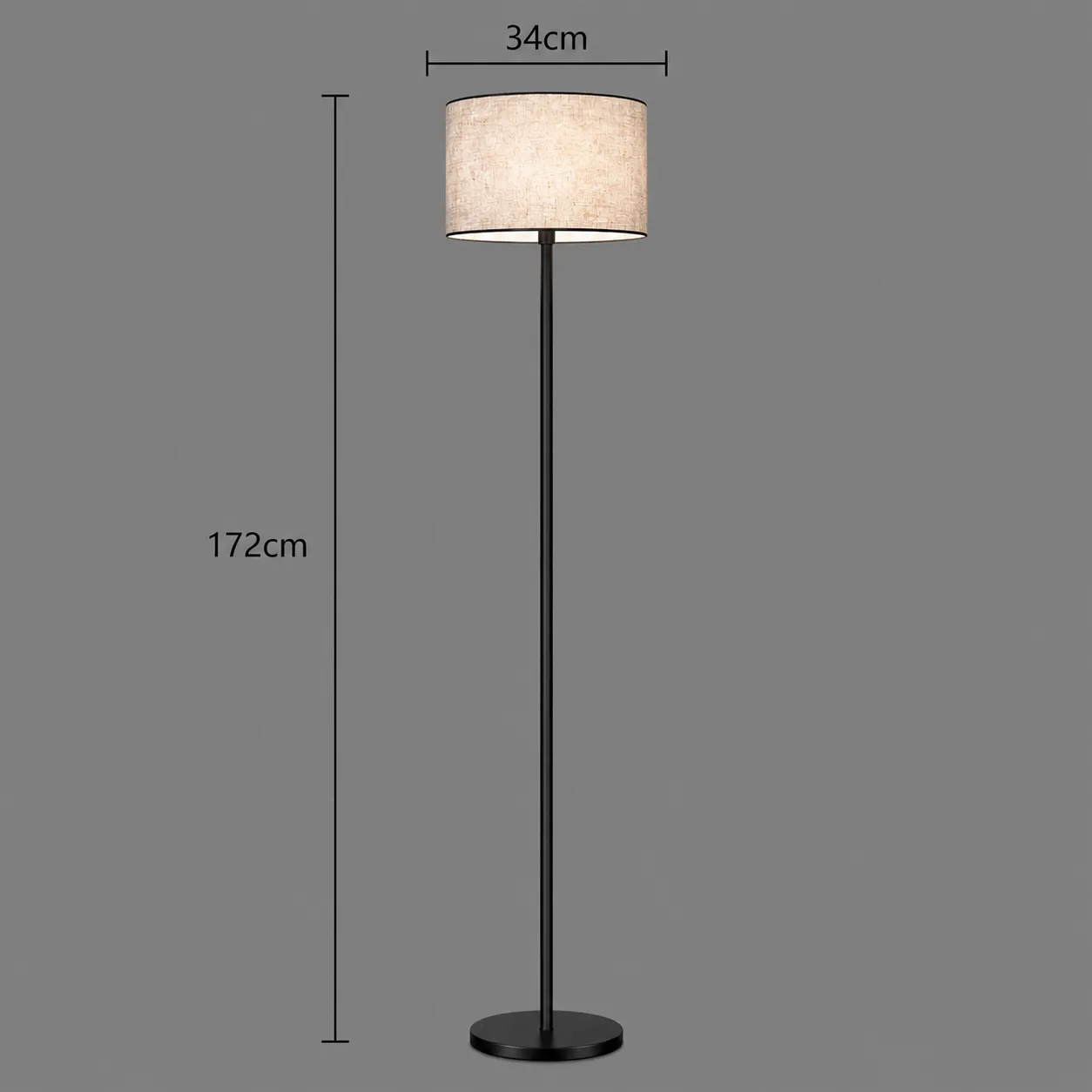 Alessandro Design Termez lampadar E27 alb-negru metal