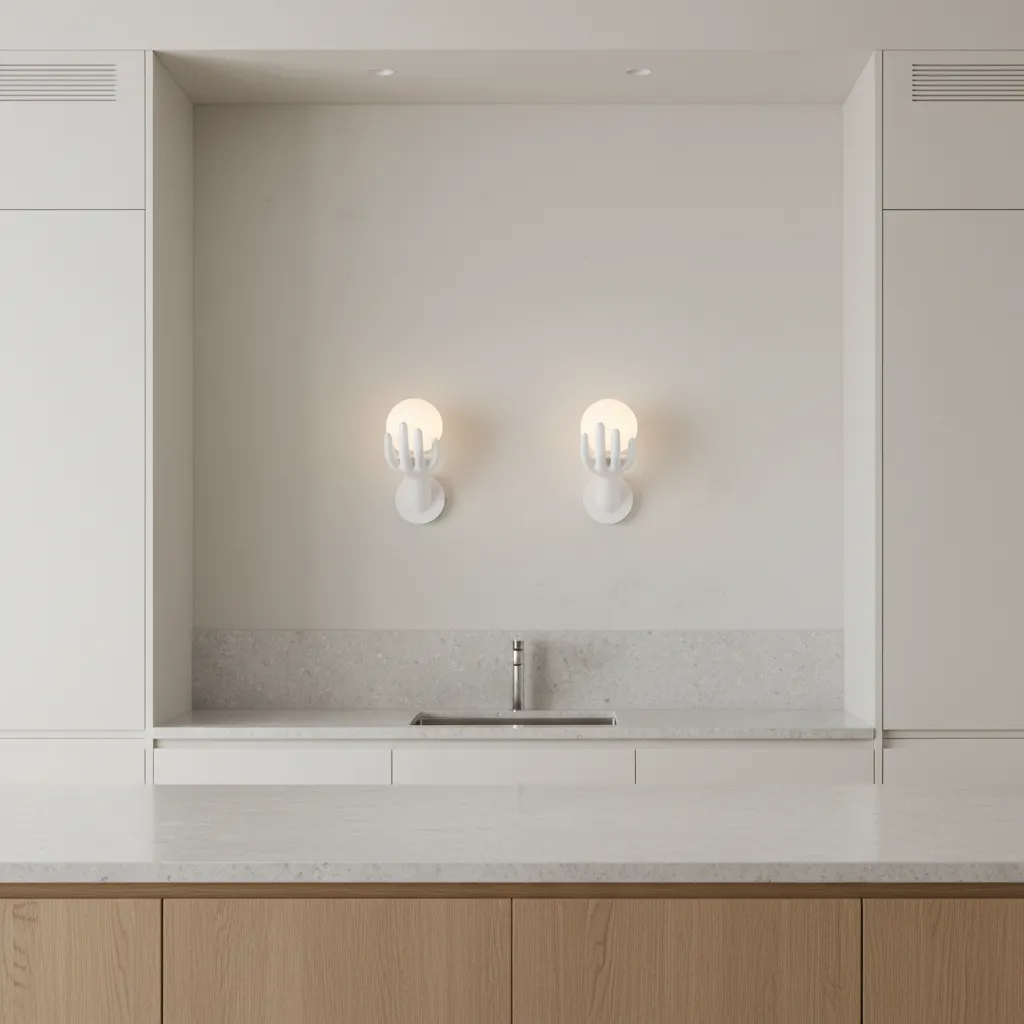Alessandro Design Mano aplica perete E27 15x30cm alba