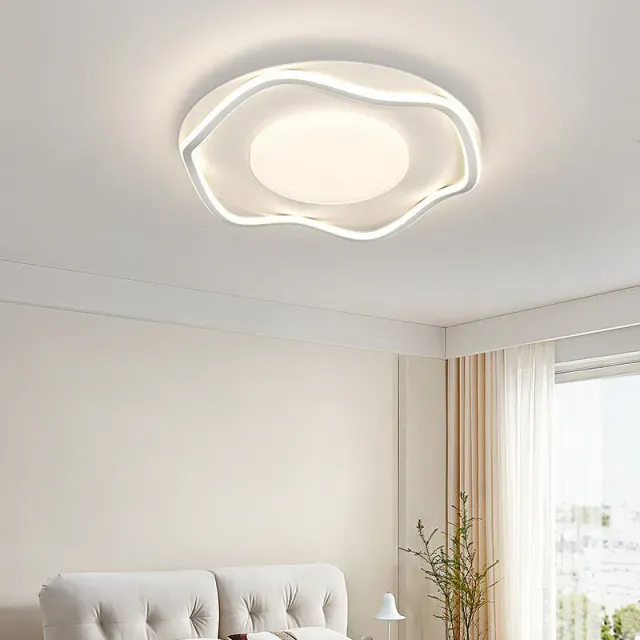 Alessandro Design Moderno 77W lustra LED alba 2 cercuri dimabila