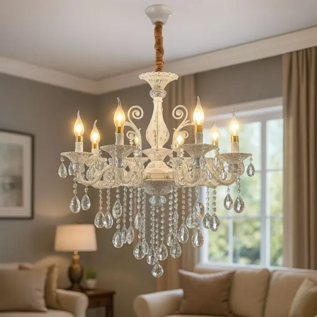 Alessandro Design Sanssouci Magno candelabru cristal alb 8xE14 68cm