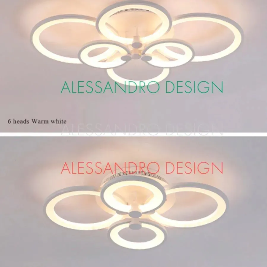 Alessandro Design ALANI 52W lustra LED alba 4 cercuri