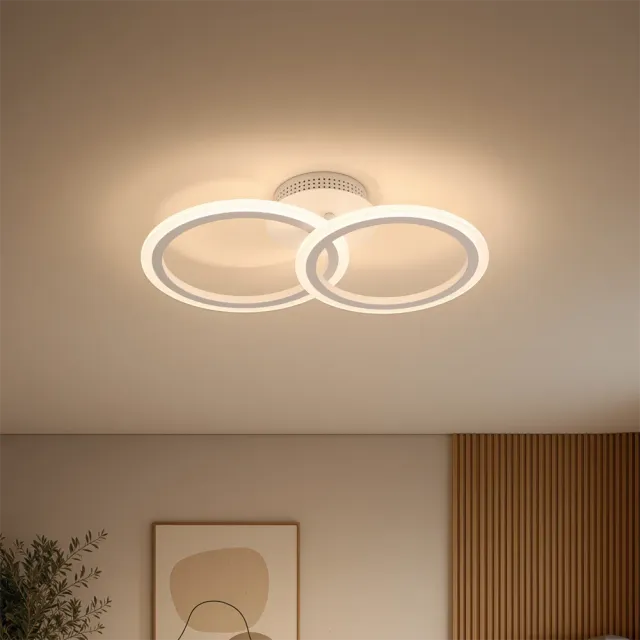 Alessandro Design BETTY 27W Lustra LED 2 Cercuri Alba
