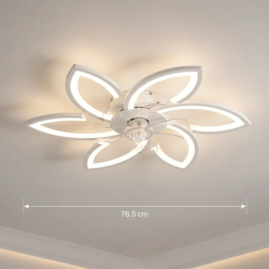 Alessandro Design Anemo lustra LED ventilator alba 36W 76,5cm