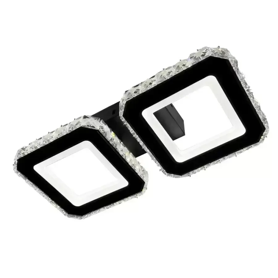 Alessandro Design Quadris 41W lustra LED 2 patrate negru