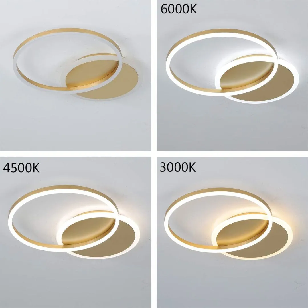 Alessandro Design RINOVA 47W lustra LED aurie 2 cercuri dimabila