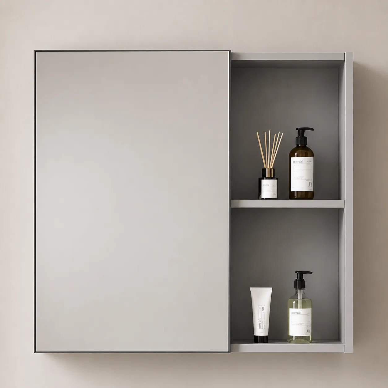 Alessandro Design Tivoli set mobilier baie 80cm gri-alb oglinda LED