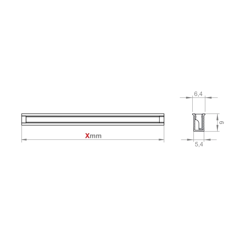 Furnika Delta Profil 9x6 LED aluminiu