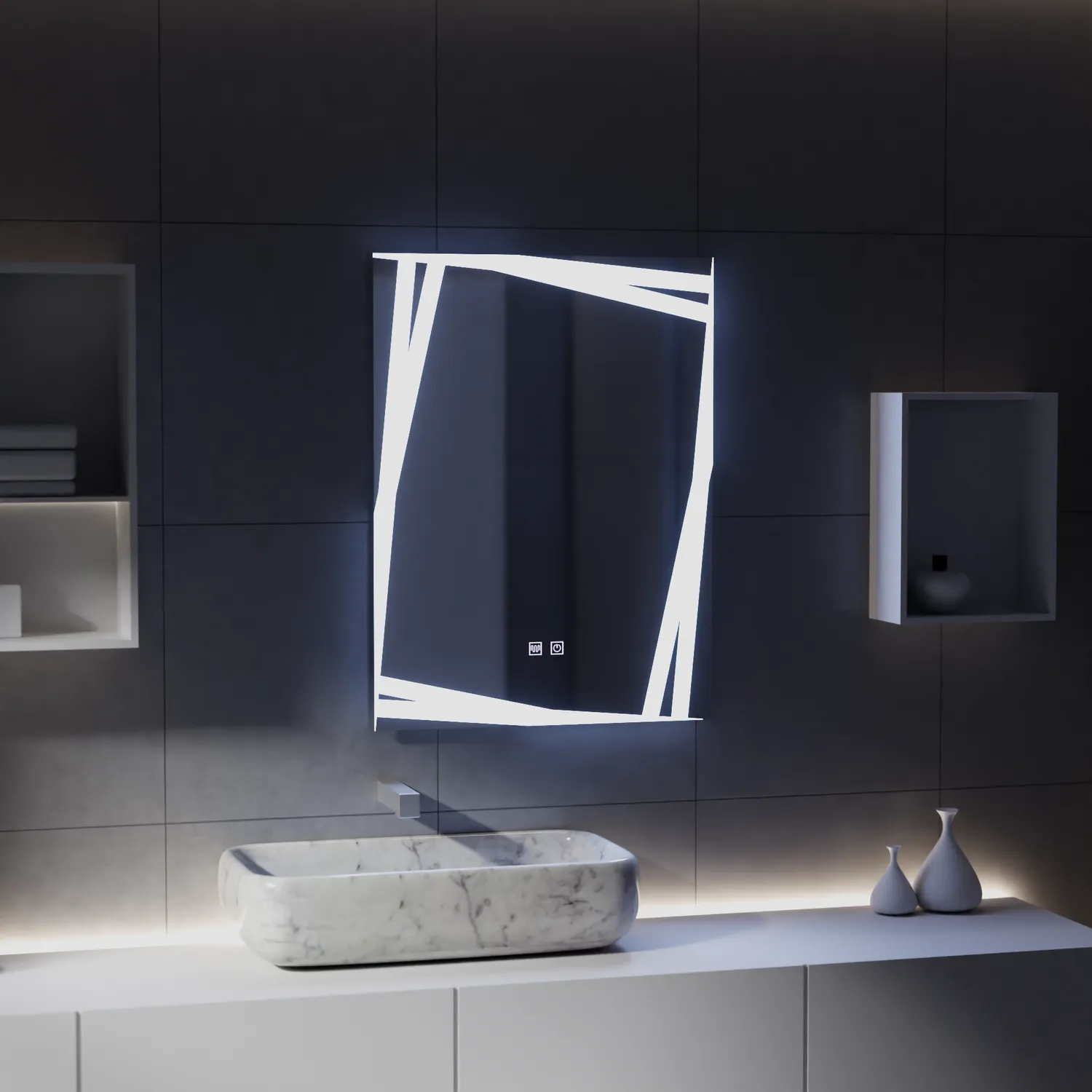 Alessandro Design Infinitum oglinda LED touch 60x80cm dezaburire