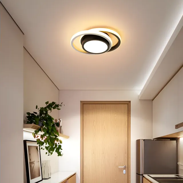 Alessandro Design Vertex Fusion 21W lustra LED alb-negru 2 cercuri