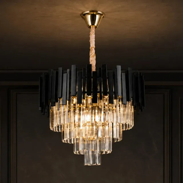 Alessandro Design Blois Eleganza 8xE14 candelabru cristal negru