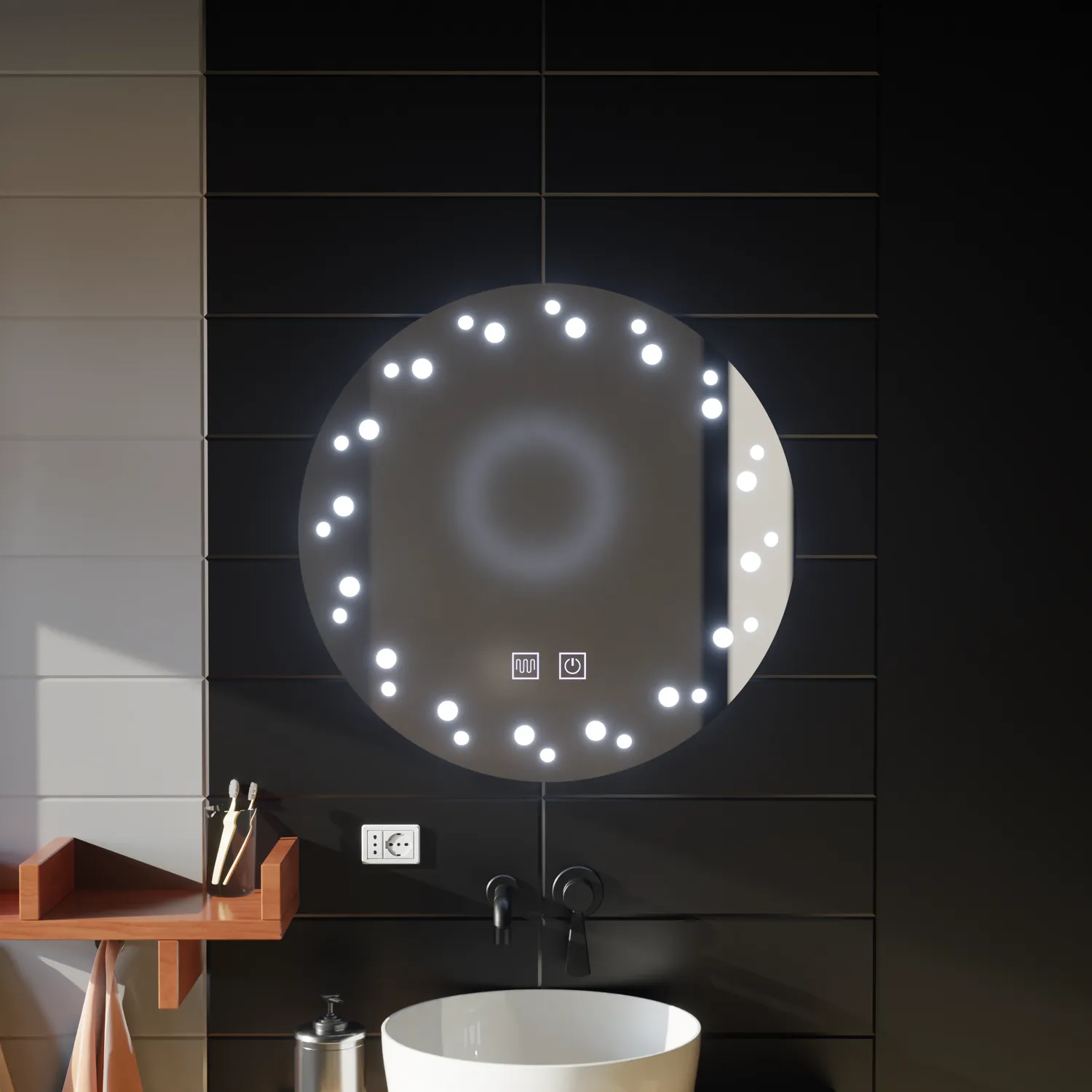 Alessandro Design Ivory oglinda LED baie 70x70cm