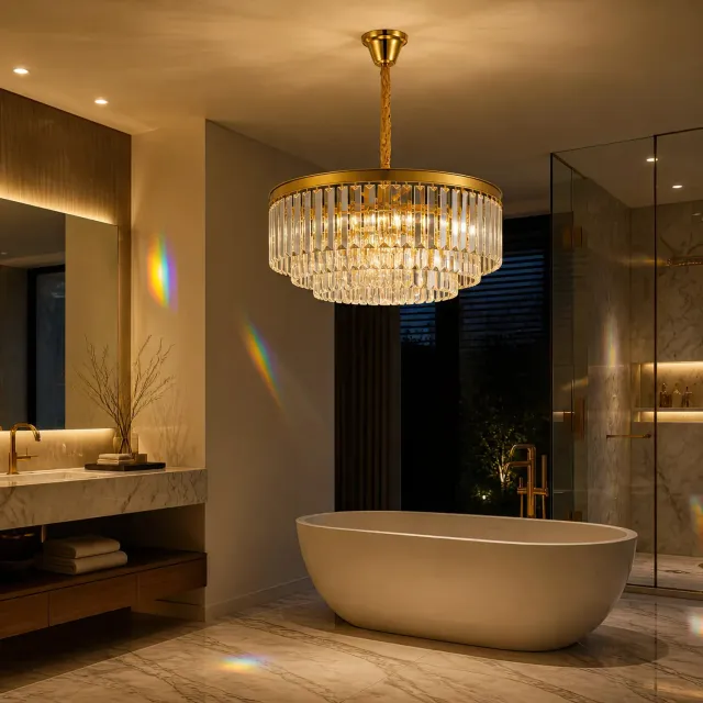 Alessandro Design CHAMBORD Nobile candelabru cristal auriu mat