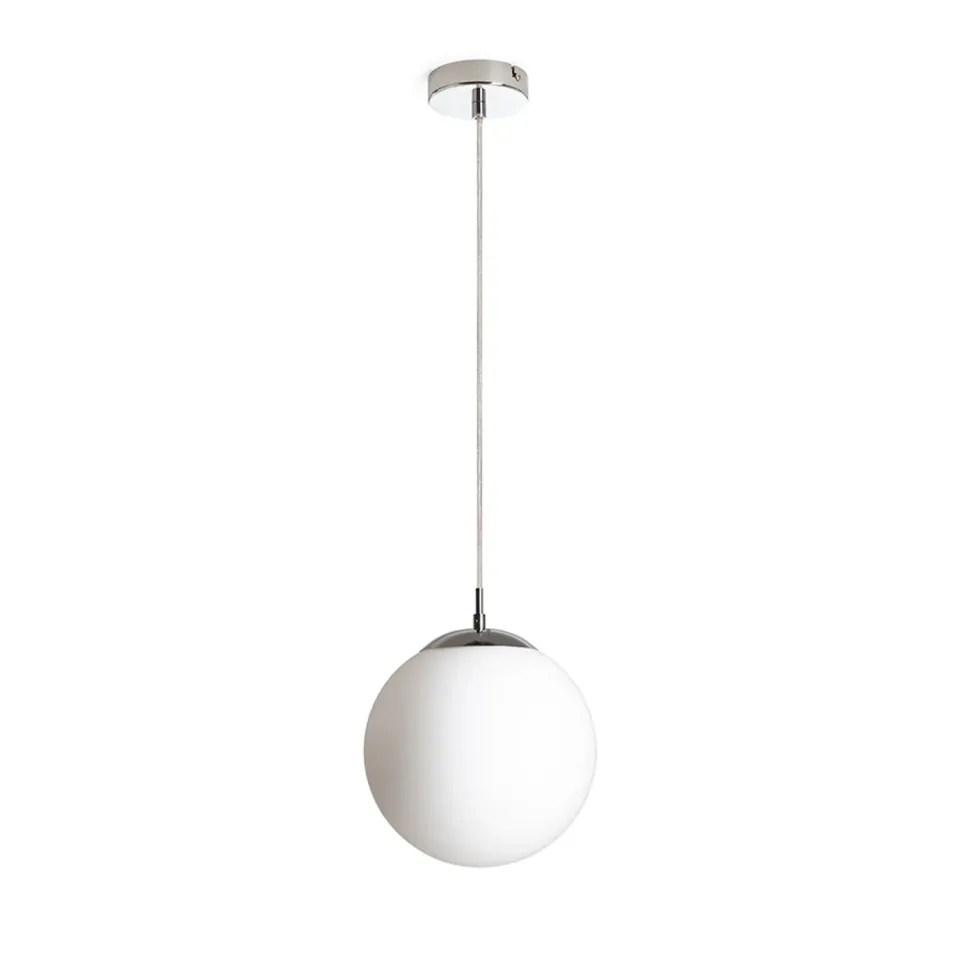 Rendl Luna 25 pendul sticla opal crom interior