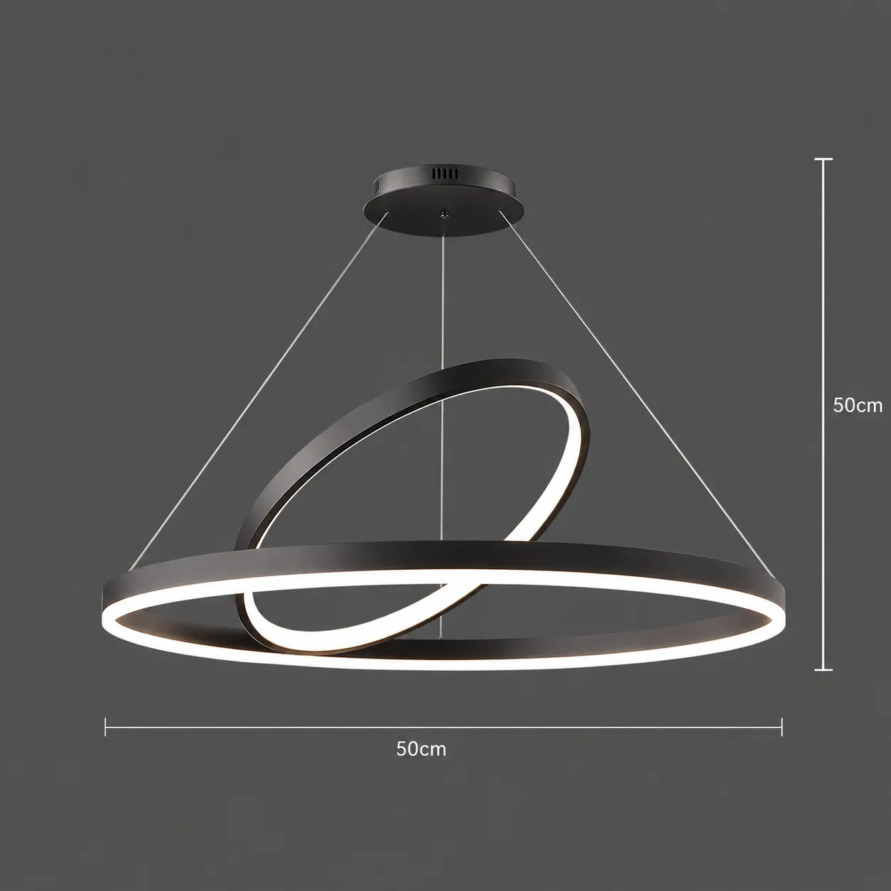 Alessandro Design PAGANO lustra LED neagra 2 cercuri 47W